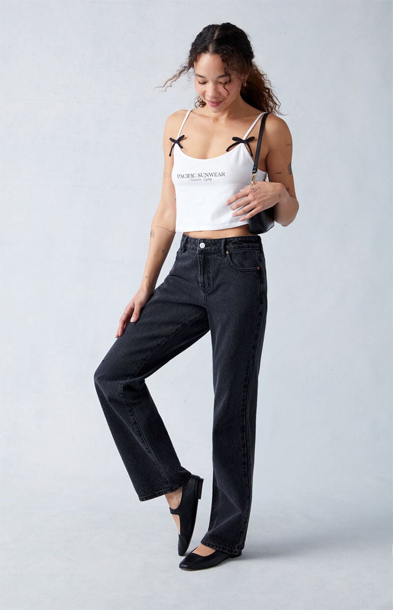 Eco Black Low Rise Straight Leg Jeans