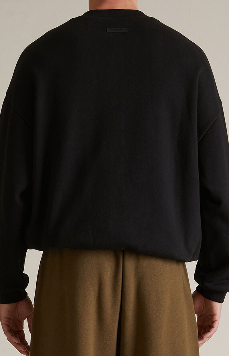 Fear of God Essentials Black Fleece Crew Neck Sweatshirt