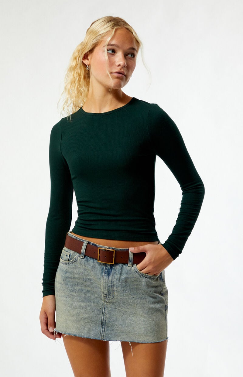 PS Basics by Pacsun Queen Long Sleeve Cropped T-Shirt