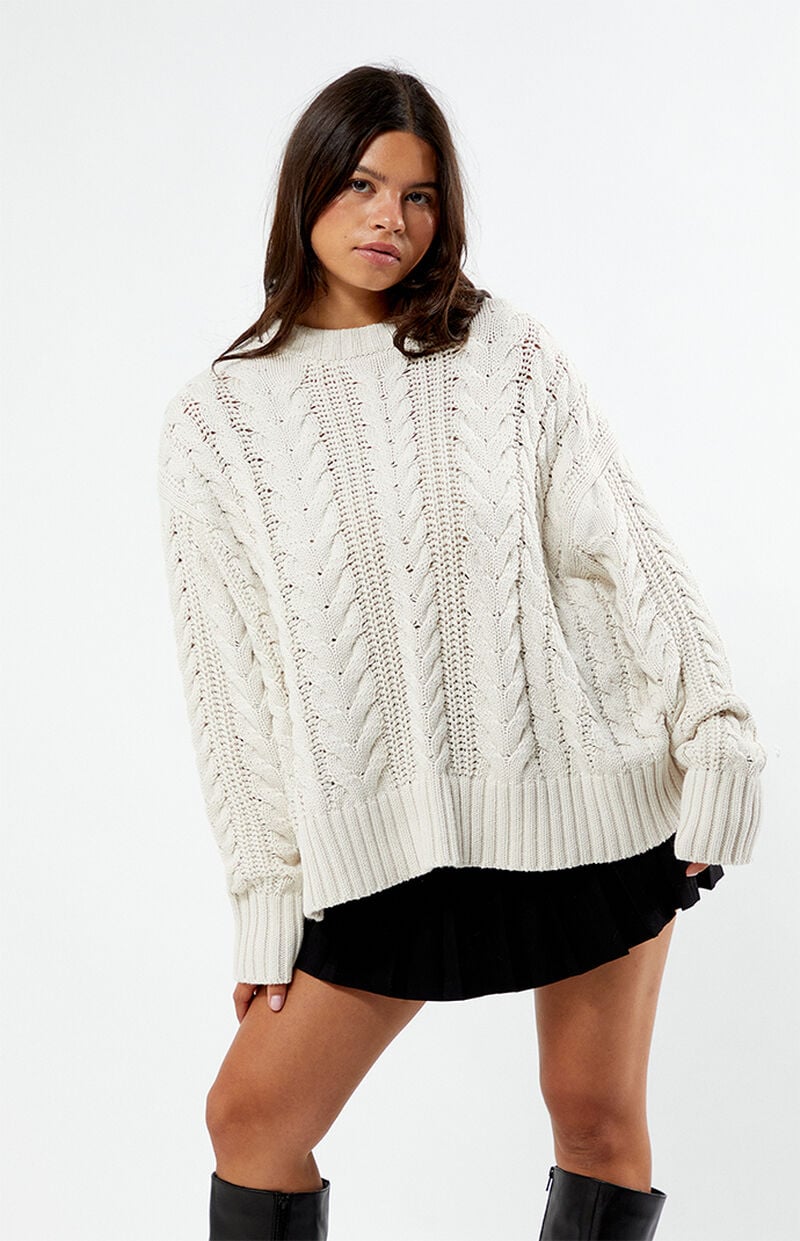 LA Hearts Rory Cable Knit Sweater