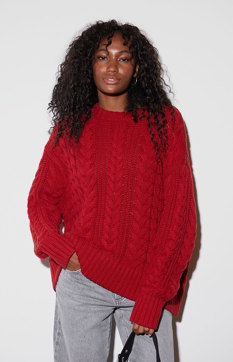 LA Hearts Rory Cable Knit Sweater
