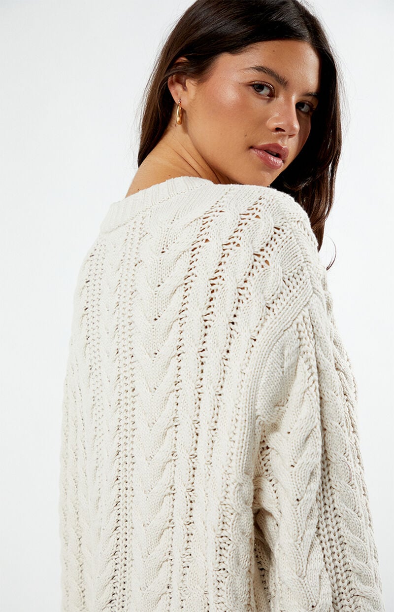 LA Hearts Rory Cable Knit Sweater