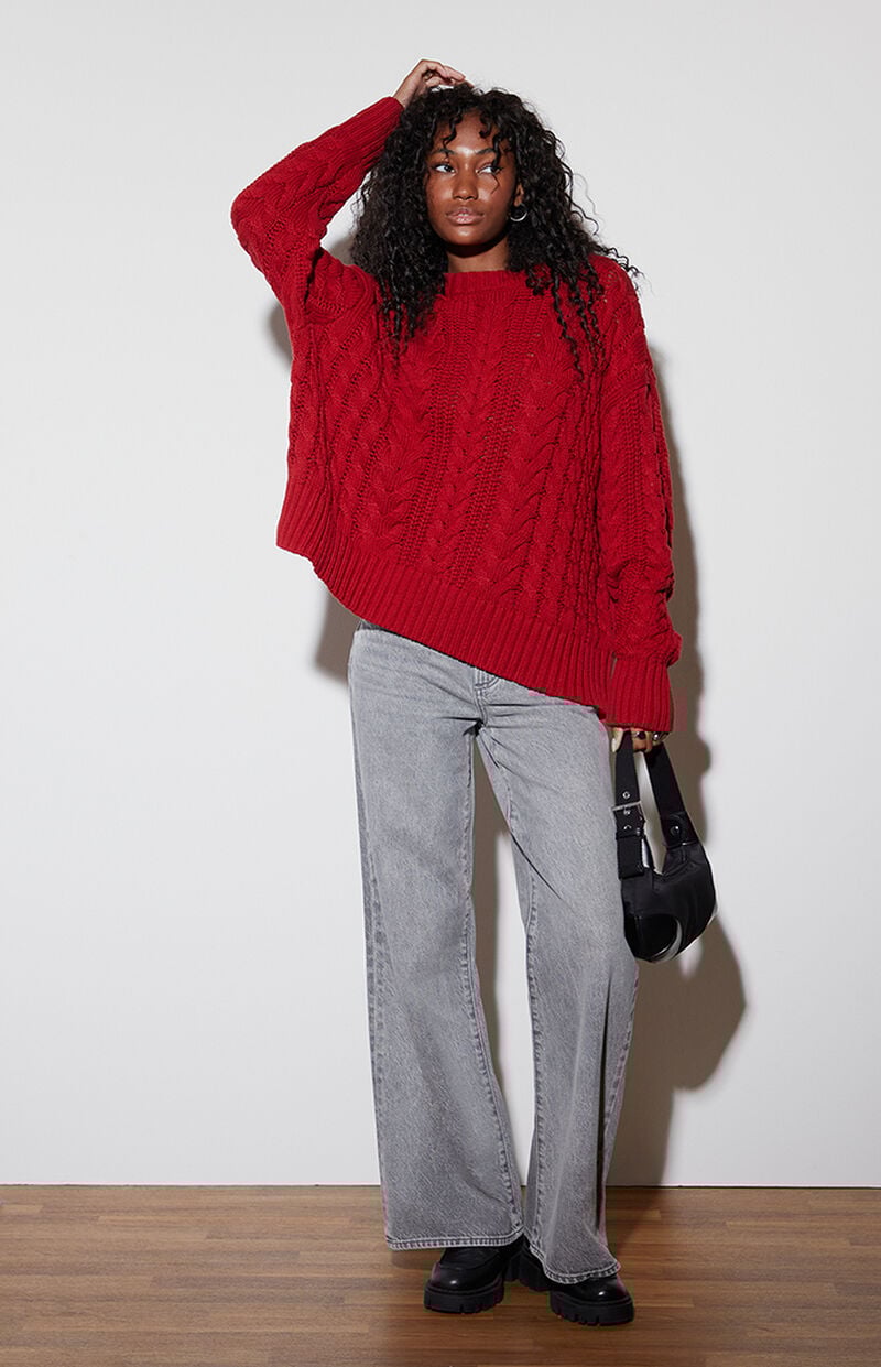 LA Hearts Rory Cable Knit Sweater