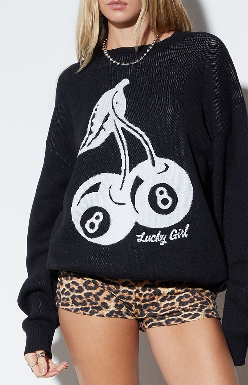 Lucky Girl Cherry Oversized Sweater