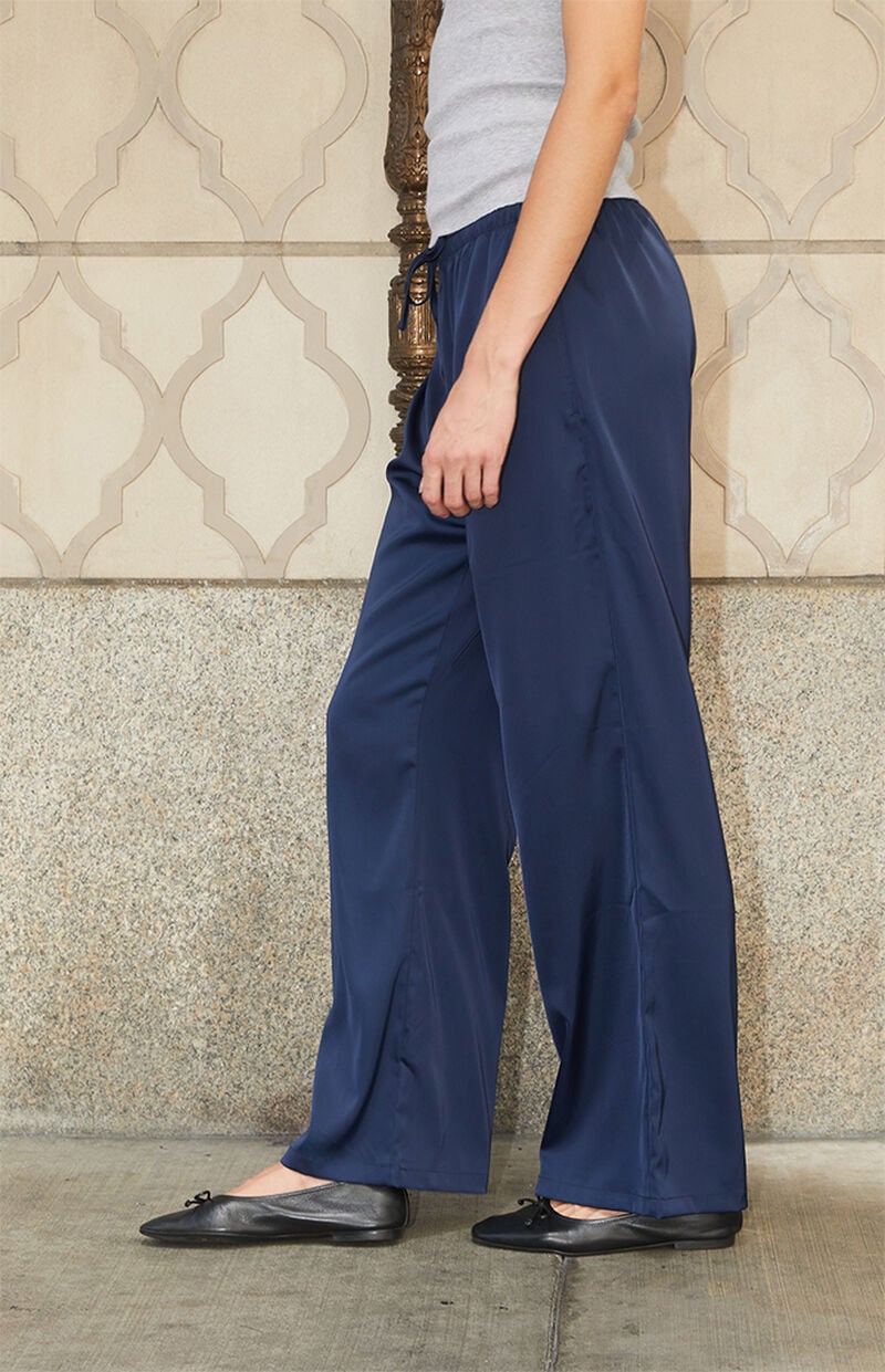John Galt Navy Anastasia Wide Leg Pants