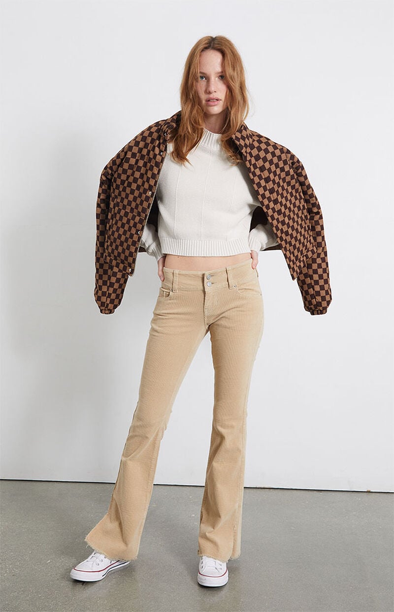 Brown Corduroy Low Rise Bootcut Jeans
