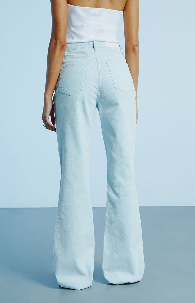 Blue Corduroy High Waisted Bootcut Jeans