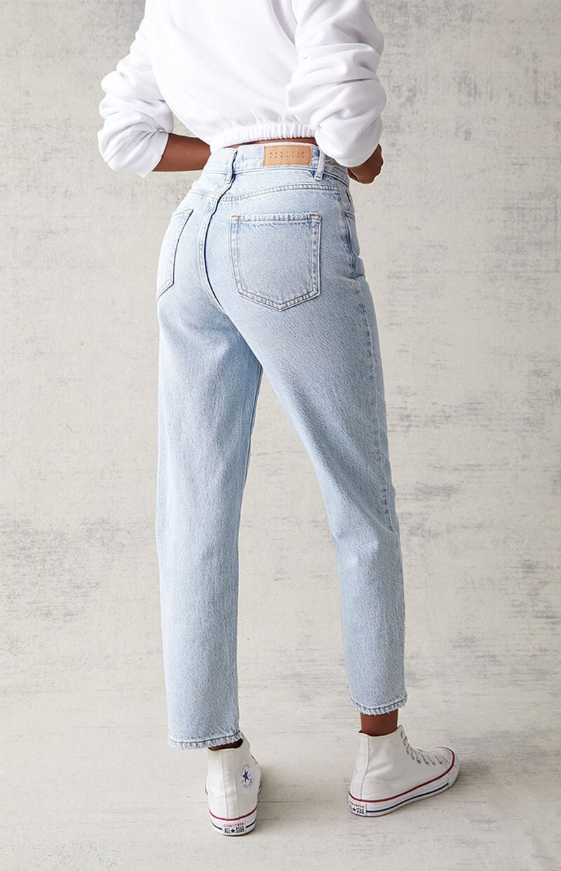 Eco Light Blue High Waisted Straight Leg Jeans
