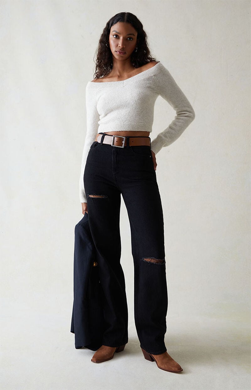 Eco Black Ripped '90s Boyfriend Jeans