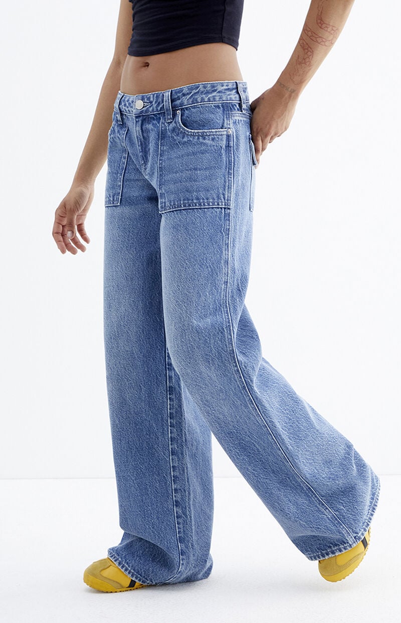 Casey Dark Indigo Low Rise Baggy Cargo Jeans