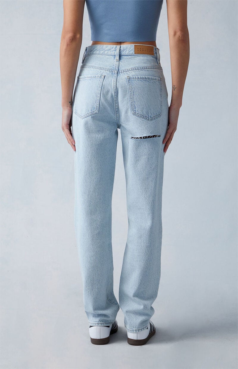 Eco Light Indigo Butt Slit Dad Jeans