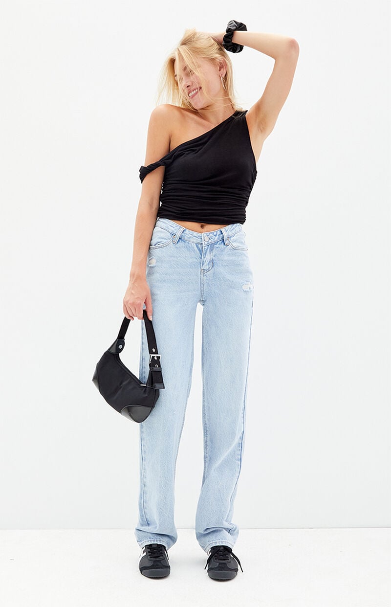 Light Indigo V-Dip '90s Boyfriend Jeans