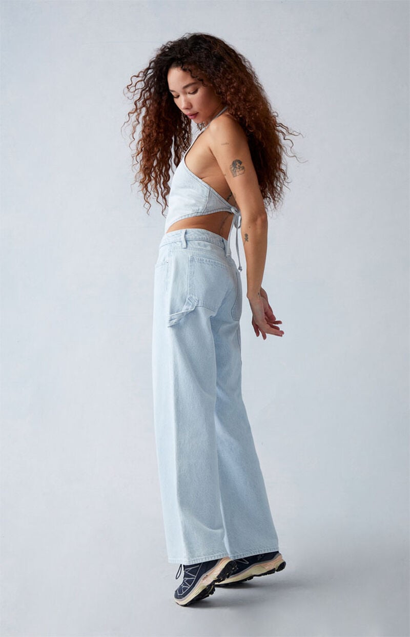 Eco Light Indigo Carpenter Low Rise Wide Leg Jeans