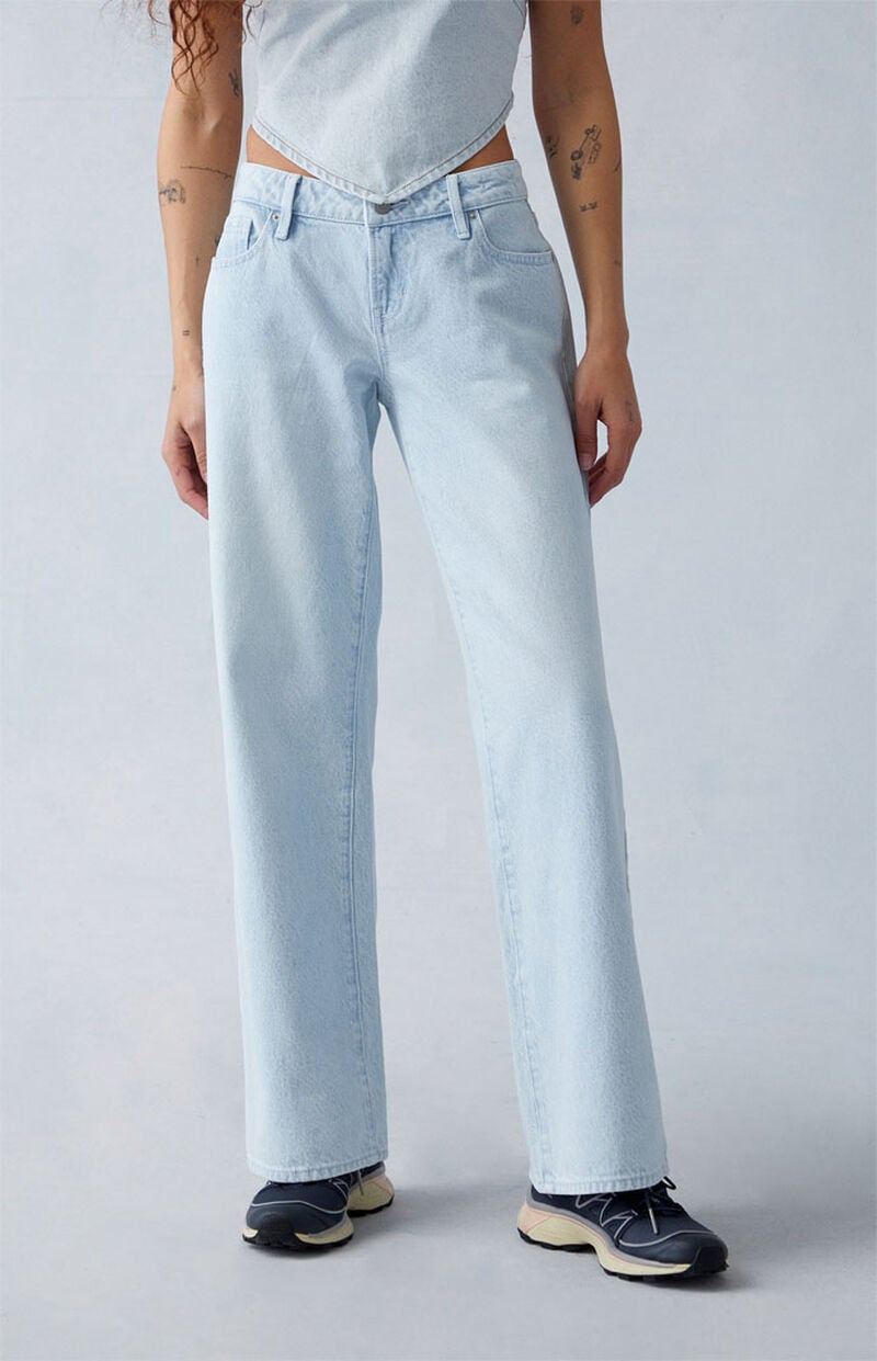 Eco Light Indigo Carpenter Low Rise Wide Leg Jeans