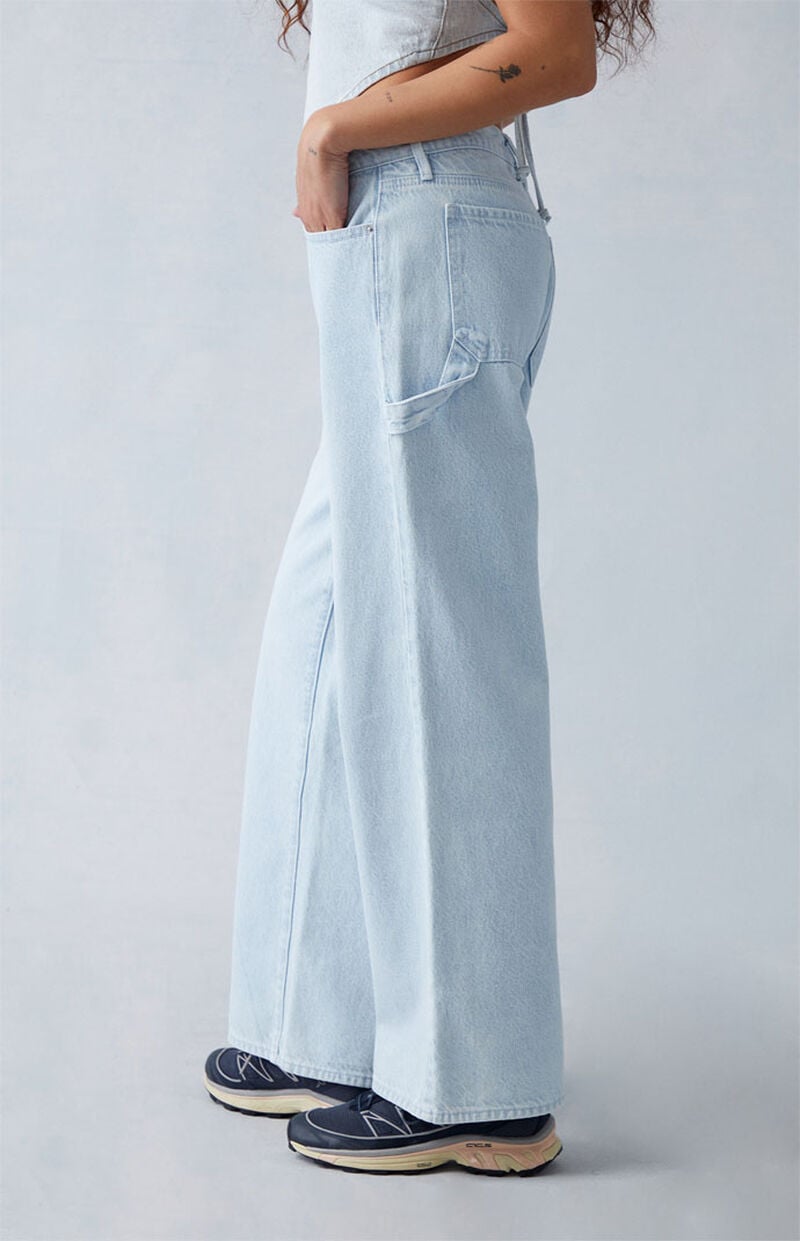 Eco Light Indigo Carpenter Low Rise Wide Leg Jeans