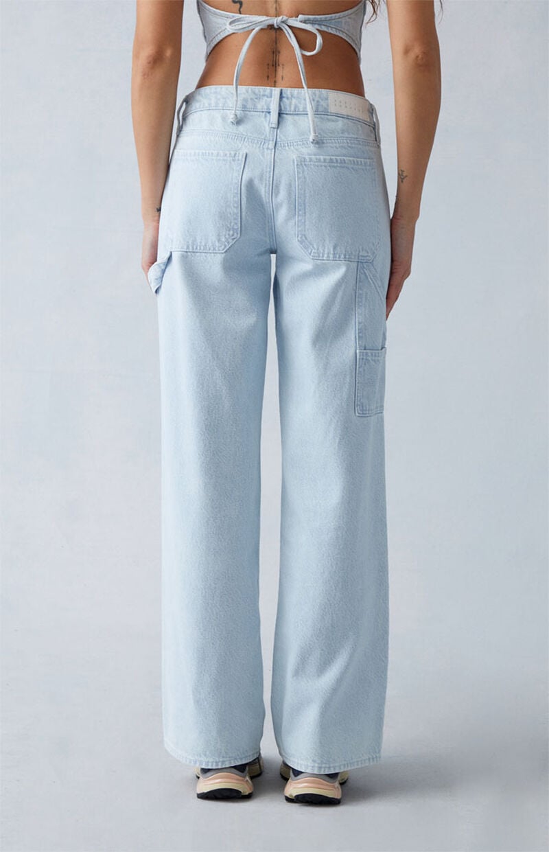 Eco Light Indigo Carpenter Low Rise Wide Leg Jeans