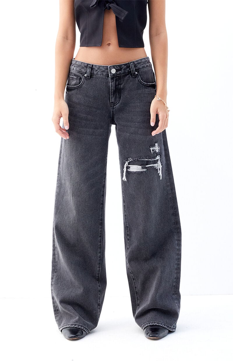 Casey Black Ripped Low Rise Baggy Jeans
