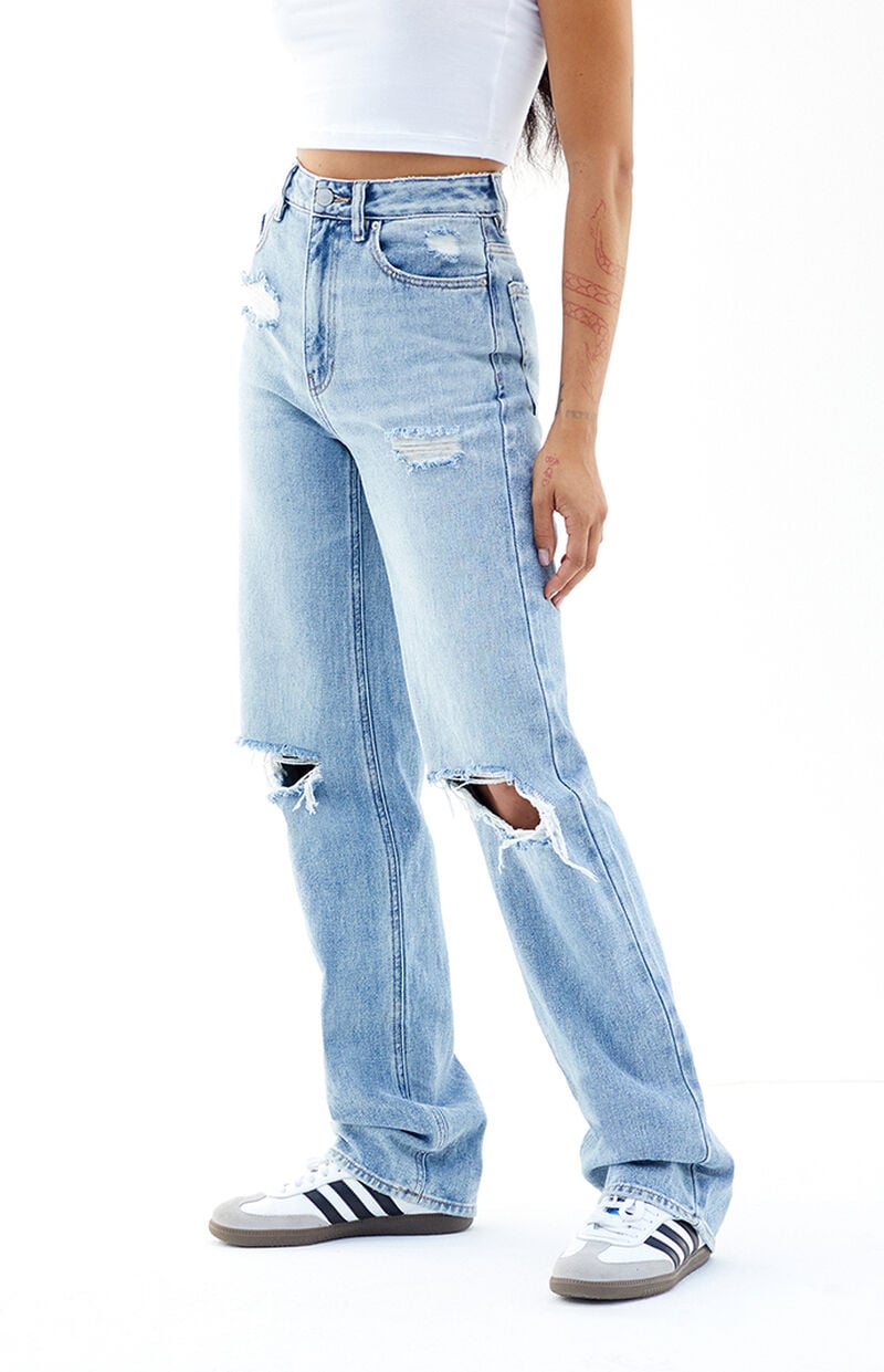 Light Indigo Ripped '90s Boyfriend Jeans