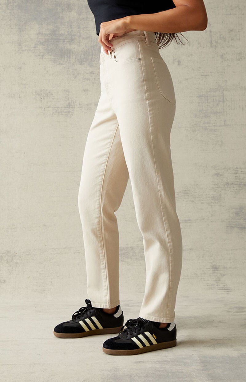 Beige Curve Straight Leg Jeans