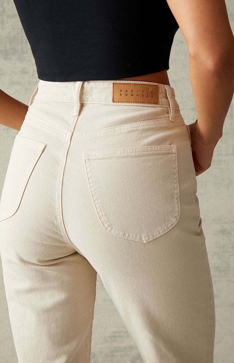 Beige Curve Straight Leg Jeans