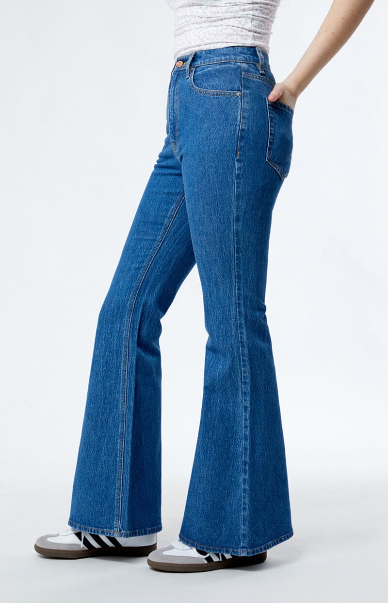 Eco Stretch Dark Indigo High Waisted Flare Jeans