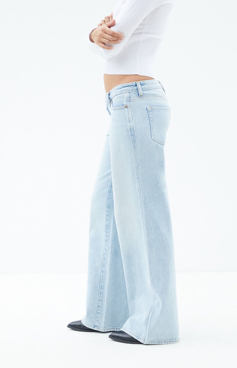 Casey Light Indigo Asymmetrical Low Rise Baggy Jeans