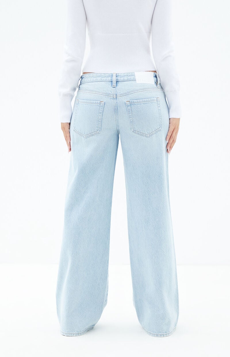 Casey Light Indigo Asymmetrical Low Rise Baggy Jeans