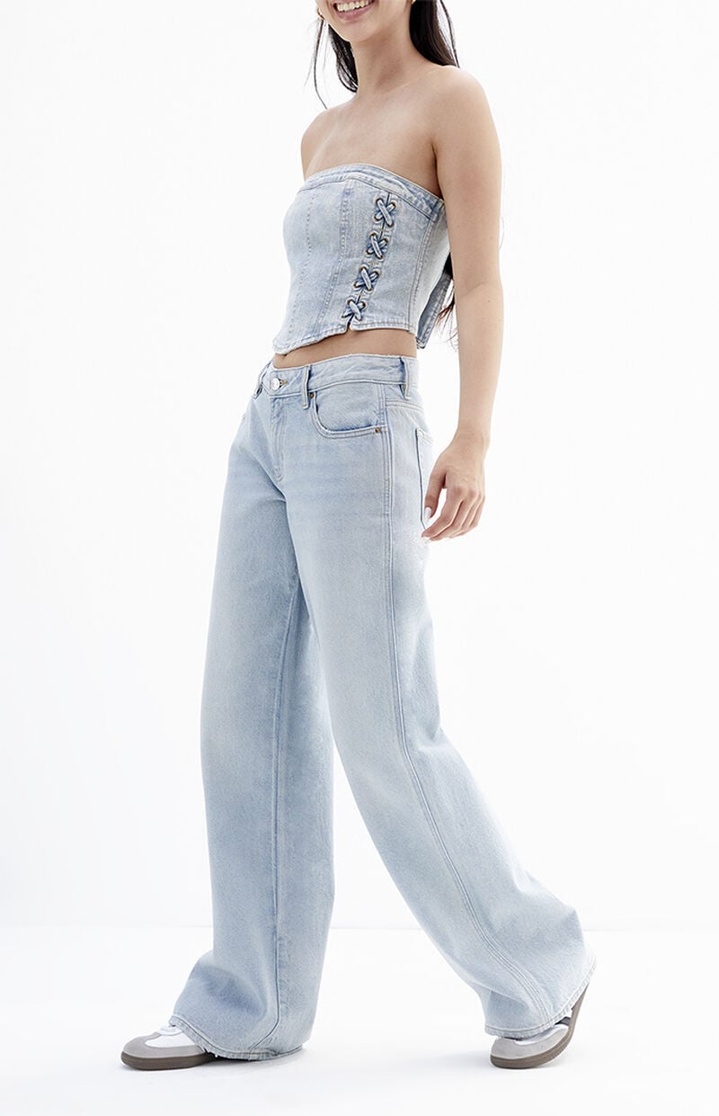 Casey Light Indigo Low Rise Baggy Jeans
