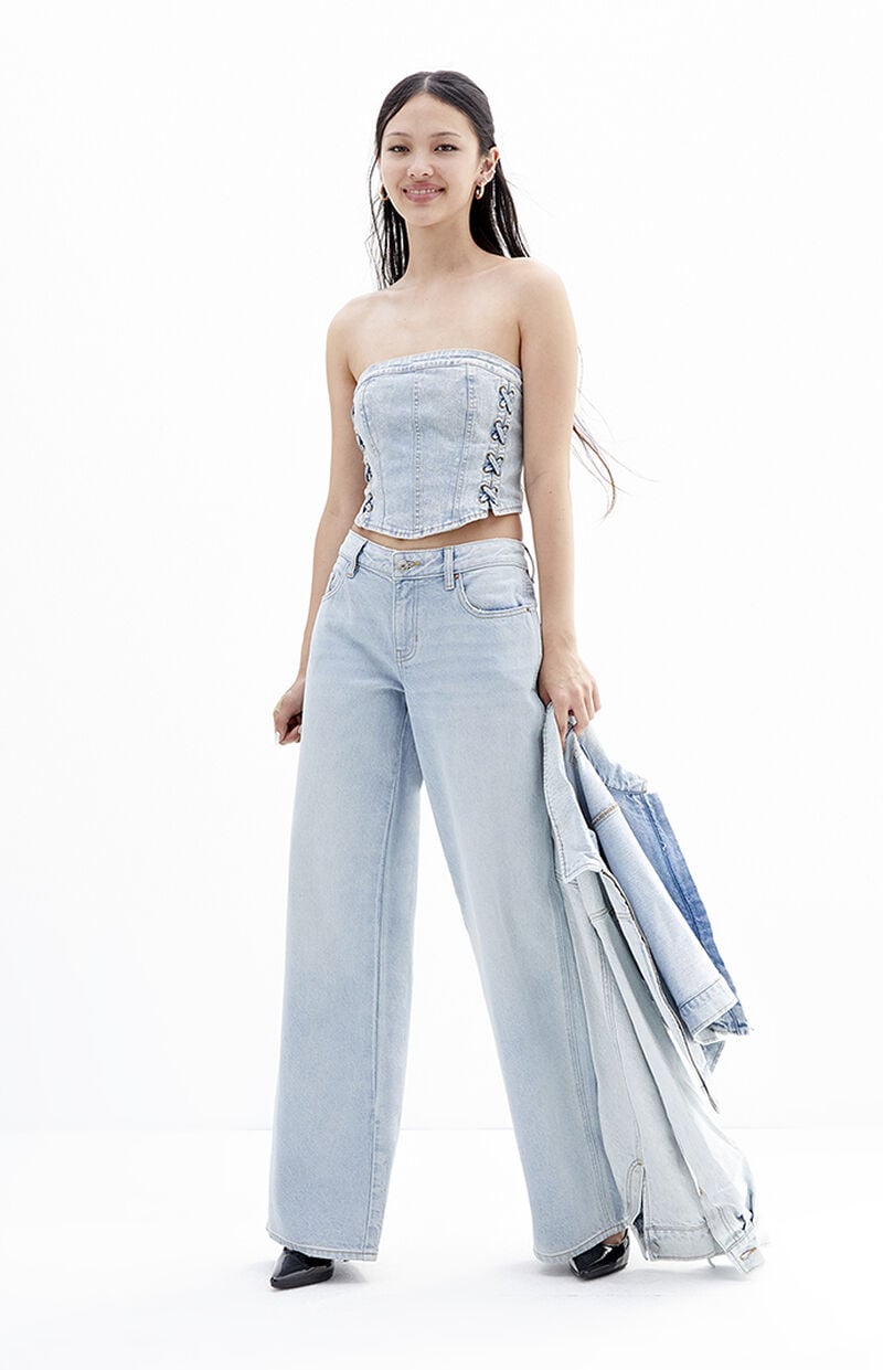 Casey Light Indigo Low Rise Baggy Jeans