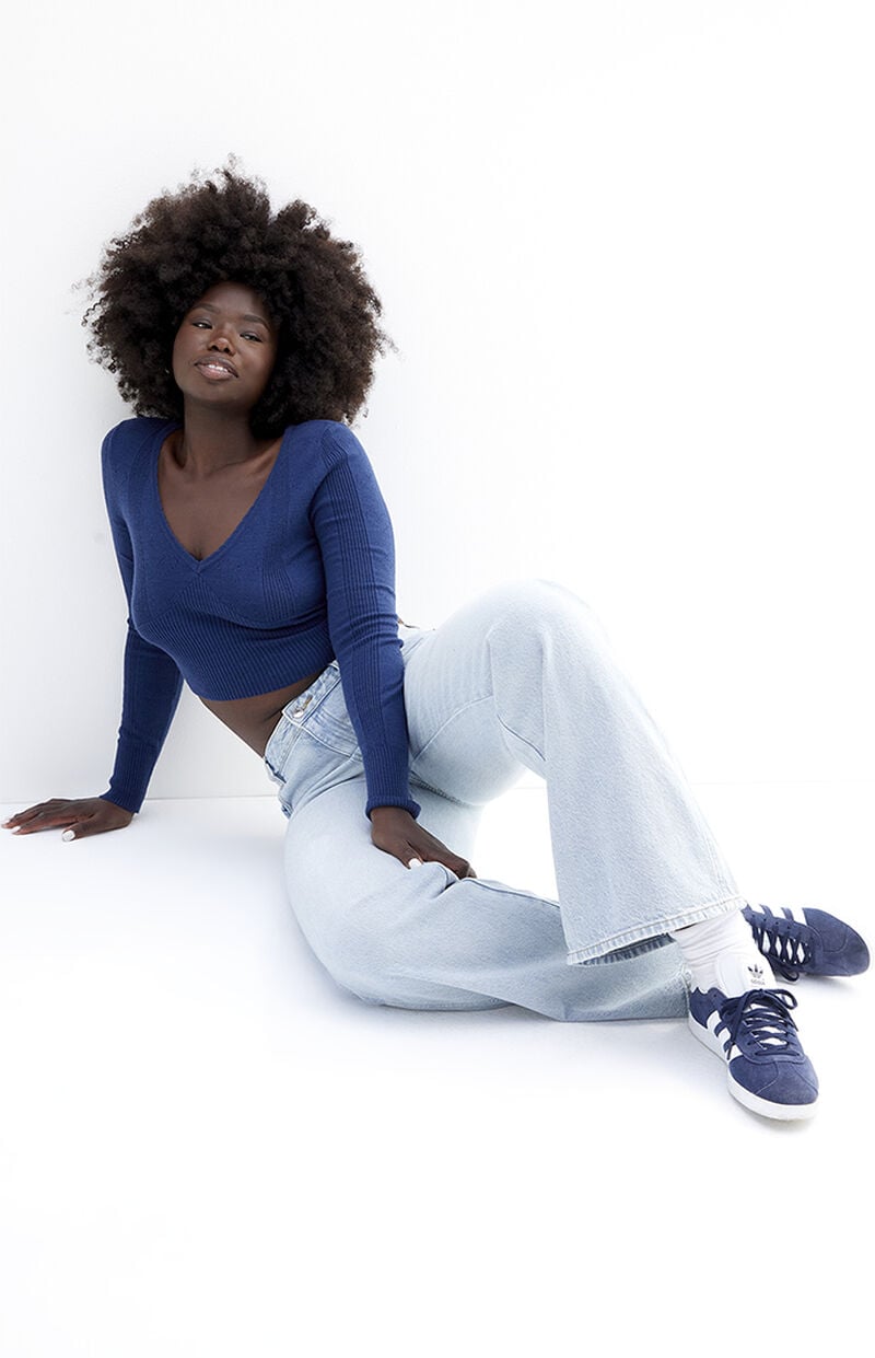 Casey Light Indigo Low Rise Baggy Jeans