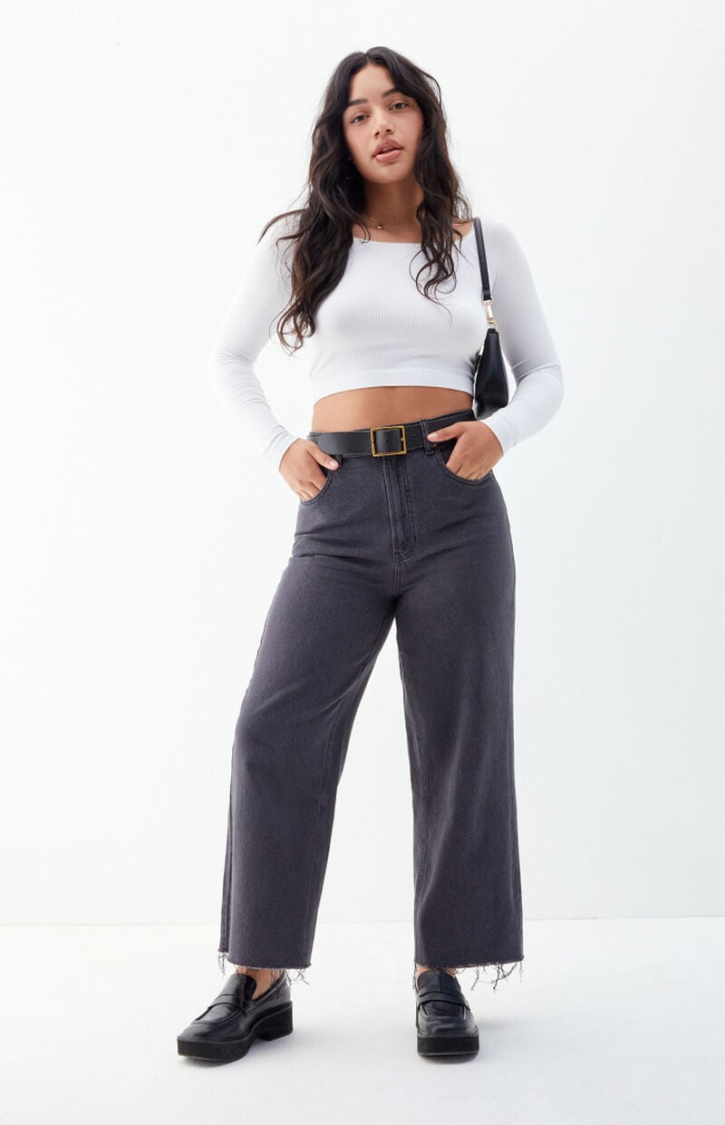 Nora Black Cropped Wide Leg Jeans