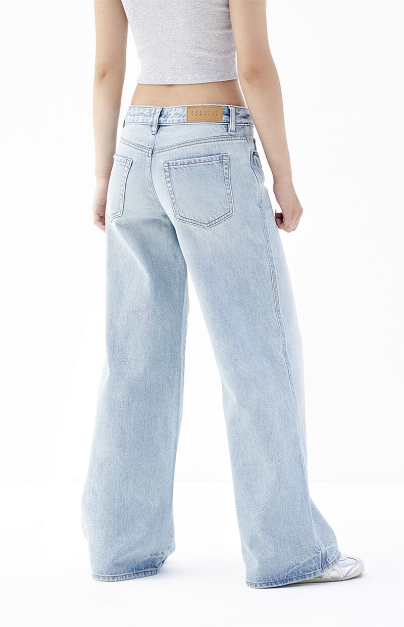 Casey Light Indigo Ripped Low Rise Baggy Jeans