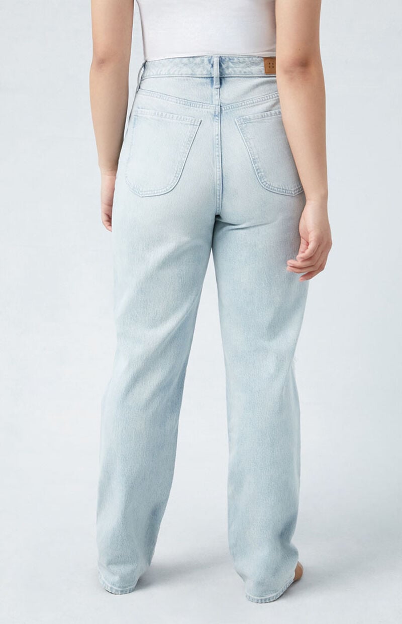 Eco Stretch Light Indigo Ripped Curve Dad Jeans