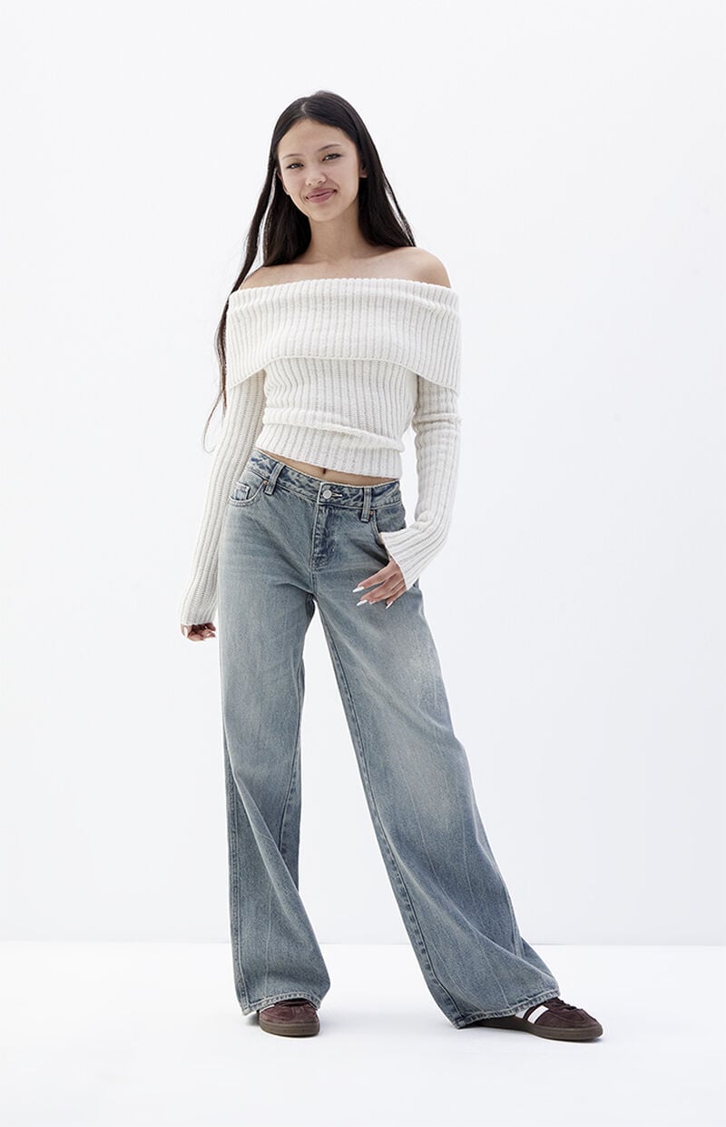 Casey Medium Indigo Tint Low Rise Baggy Jeans