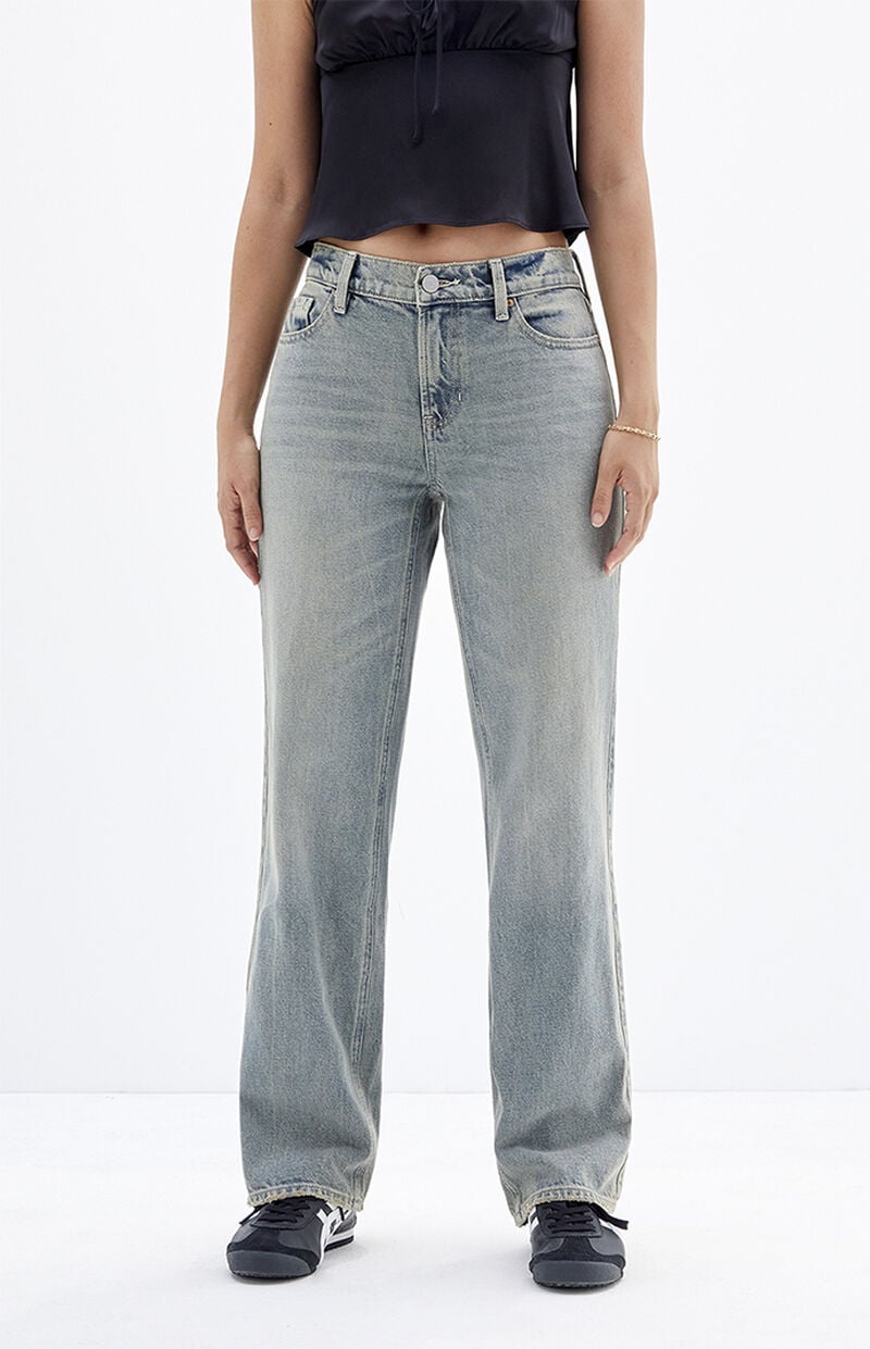 Jordyn Medium Indigo Low Rise Straight Leg Jeans