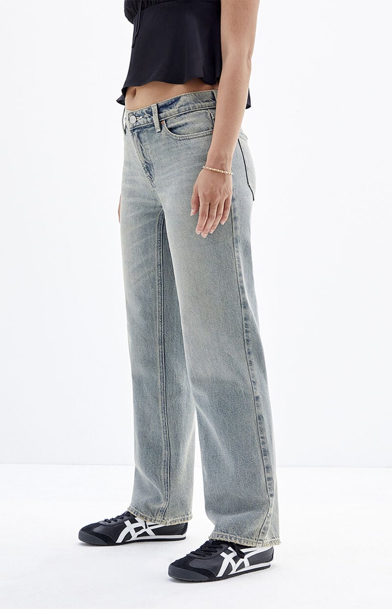 Jordyn Medium Indigo Low Rise Straight Leg Jeans