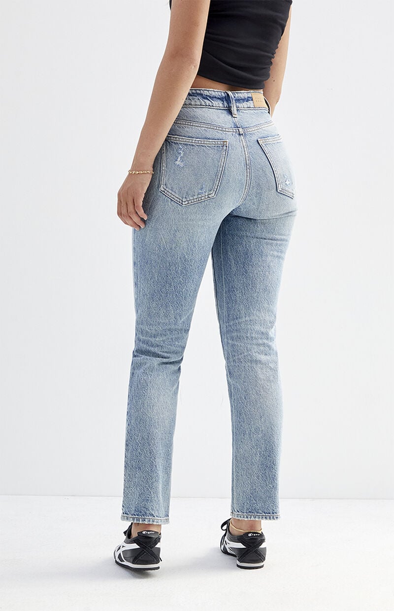 Light Indigo Ripped Mom Jeans