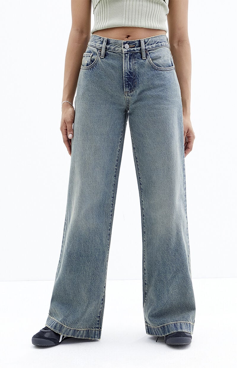 Lena Medium Indigo Tint Low Rise Super Baggy Jeans