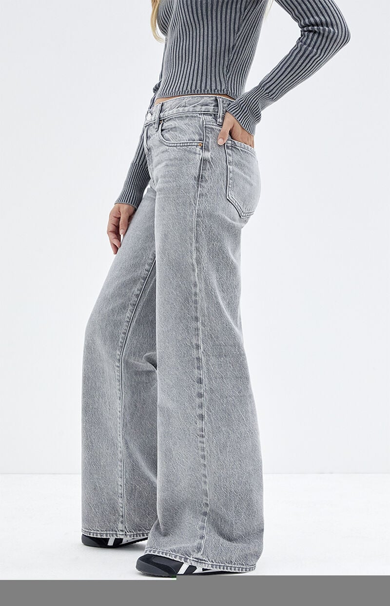 Lena Gray Low Rise Super Baggy Jeans