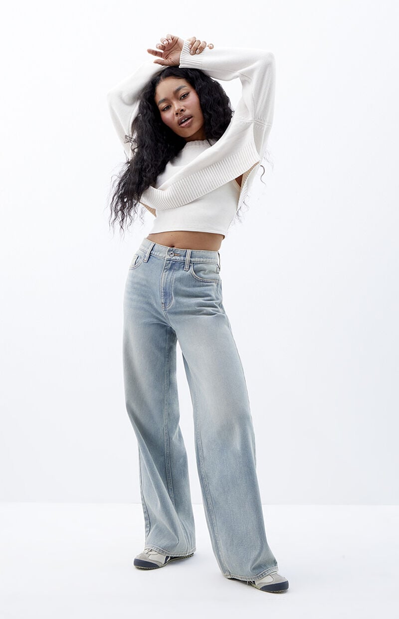 Cali Light Indigo Tint Baggy Boyfriend Jeans