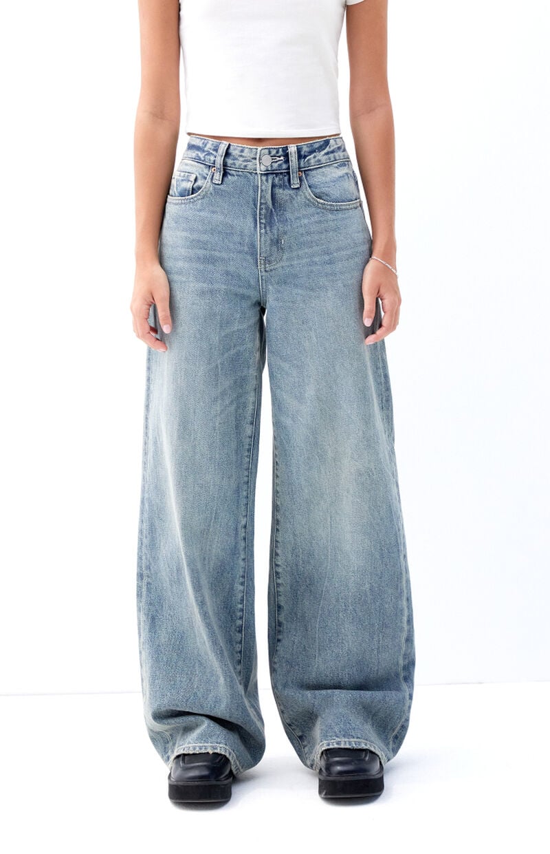 Jessie Medium Indigo High Waisted Baggy Jeans