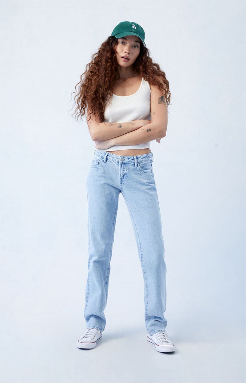 Eco Light Indigo Low Rise Straight Leg Jeans