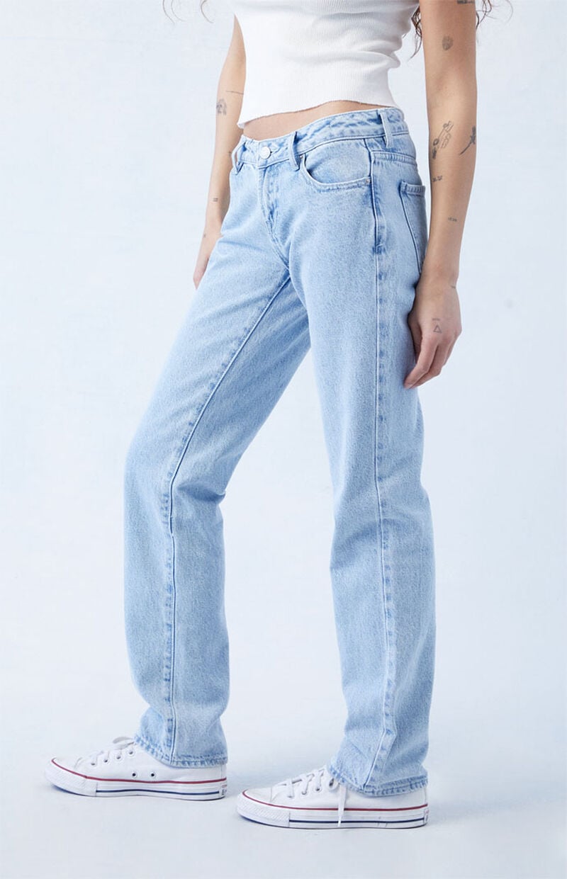 Eco Light Indigo Low Rise Straight Leg Jeans