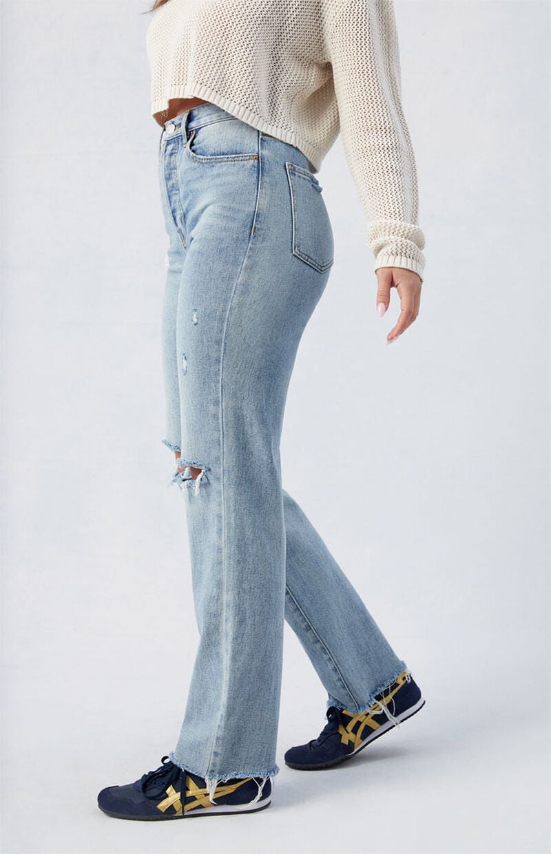 Medium Indigo Ripped Dad Jeans