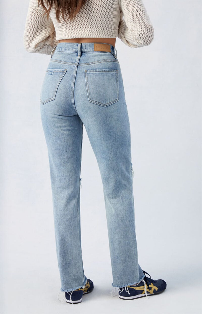 Medium Indigo Ripped Dad Jeans