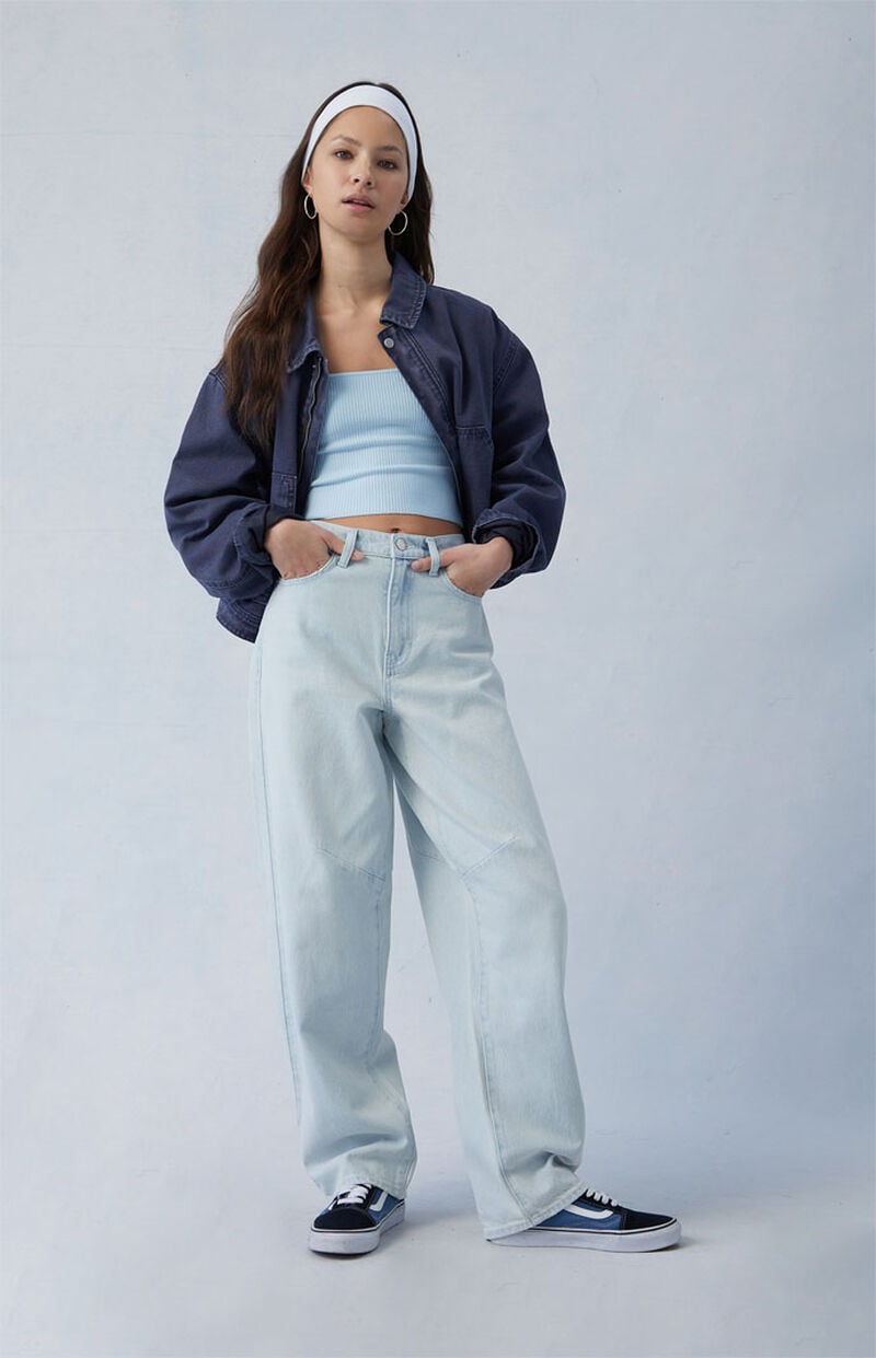 Eco Light Indigo Barrel Jeans