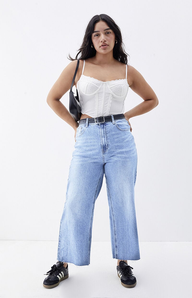 Nora Stretch Dark Indigo Cropped Wide Leg Jeans