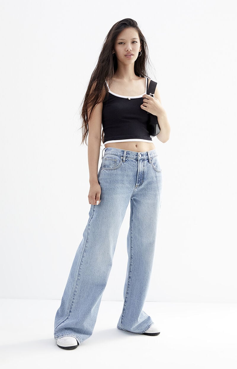 Lena Light Indigo Low Rise Super Baggy Jeans