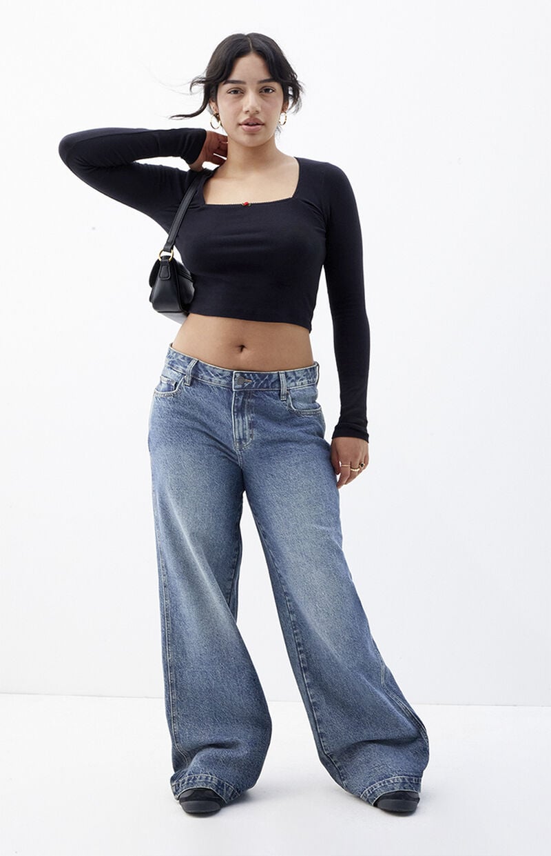 Casey Dark Tint Low Rise Baggy Jeans