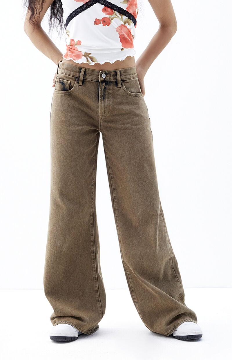 Lena Brown Low Rise Super Baggy Jeans